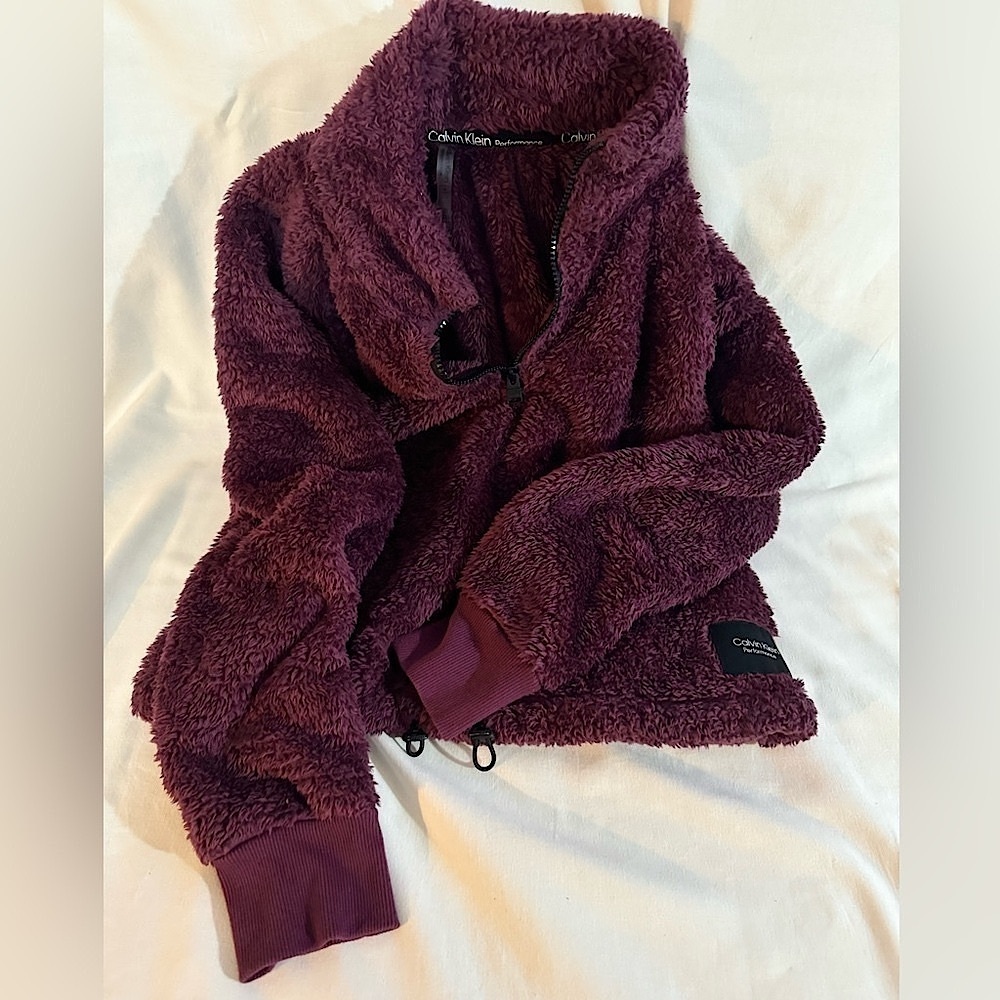 Calvin Klein Performance Fleece - Quarter zip cropped sweatshirt - Medium.